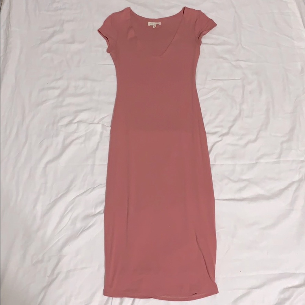 Dusty Rose Body Con Dress